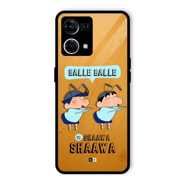 Balle Balle Shinchan Glass Back Case for Oppo F21s Pro 4G
