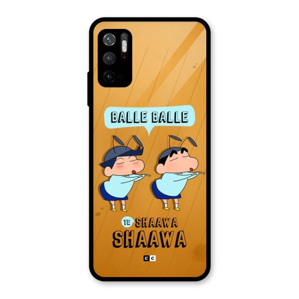 Balle Balle Shinchan Glass Back Case for Poco M3 Pro 5G