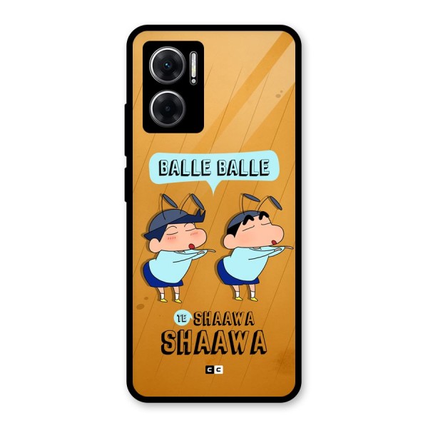 Balle Balle Shinchan Glass Back Case for Redmi 11 Prime 5G