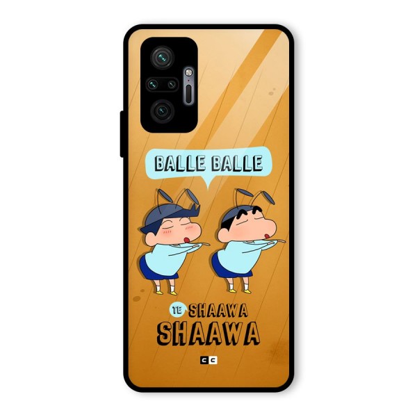 Balle Balle Shinchan Glass Back Case for Redmi Note 10 Pro Max