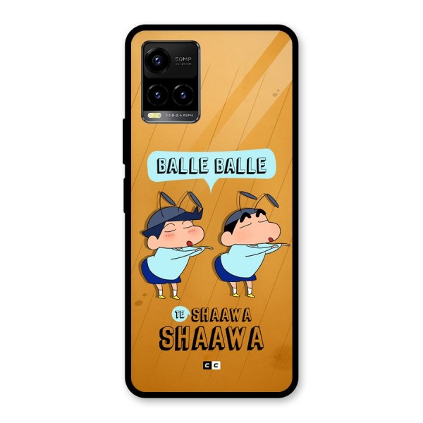 Balle Balle Shinchan Glass Back Case for Vivo Y33s