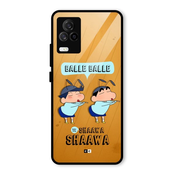 Balle Balle Shinchan Glass Back Case for Vivo iQOO 7 Legend 5G
