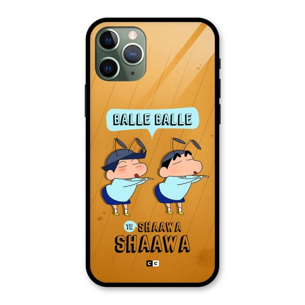 Balle Balle Shinchan Glass Back Case for iPhone 11 Pro