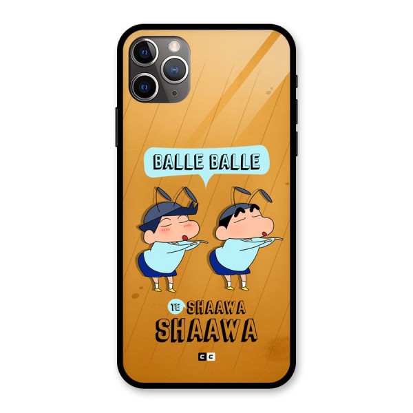 Balle Balle Shinchan Glass Back Case for iPhone 11 Pro Max