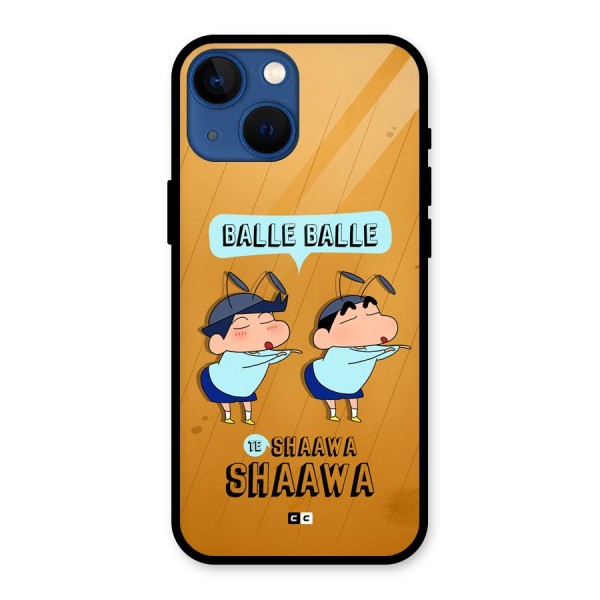 Balle Balle Shinchan Glass Back Case for iPhone 13 Mini