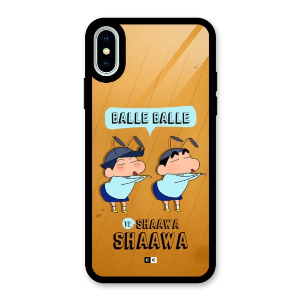Balle Balle Shinchan Glass Back Case for iPhone X