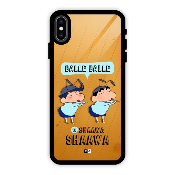 Balle Balle Shinchan Glass Back Case for iPhone XS Max