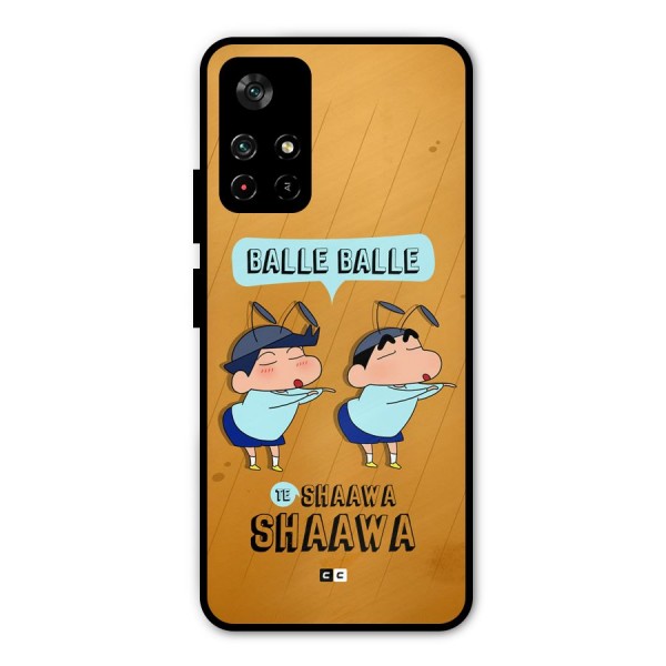 Balle Balle Shinchan Metal Back Case for Poco M4 Pro 5G