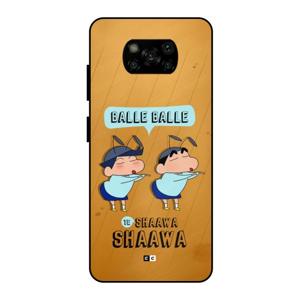 Balle Balle Shinchan Metal Back Case for Poco X3