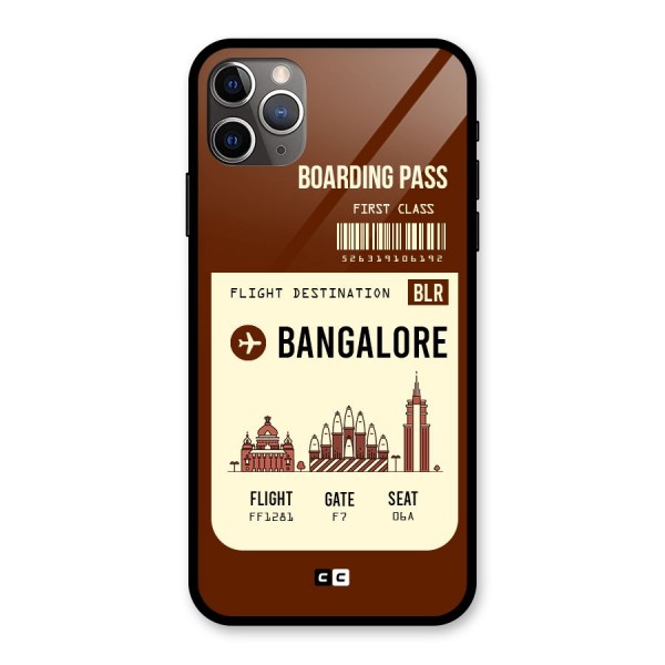 Bangalore Boarding Pass Glass Back Case for iPhone 11 Pro Max