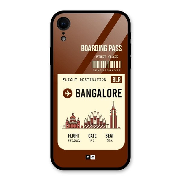 Bangalore Boarding Pass Glass Back Case for iPhone XR