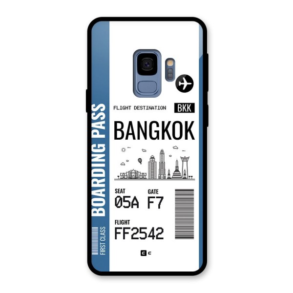 Bangkok Boarding Pass Glass Back Case for Galaxy S9