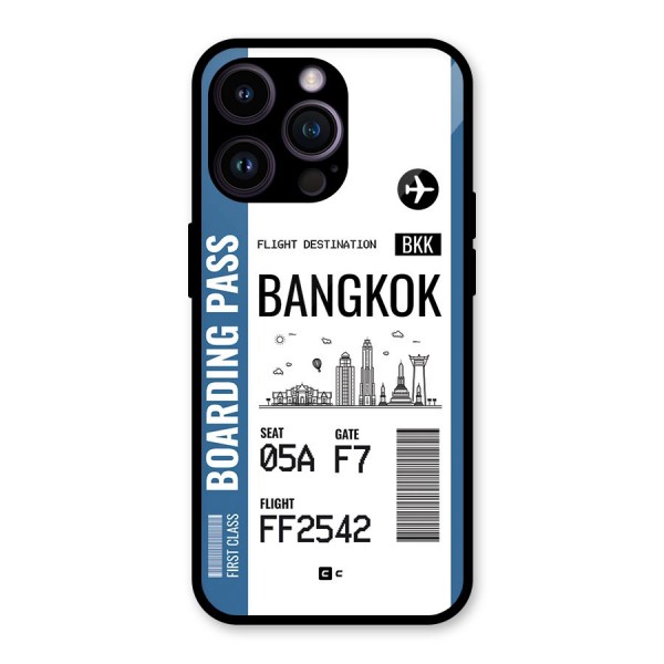 Bangkok Boarding Pass Glass Back Case for iPhone 14 Pro Max
