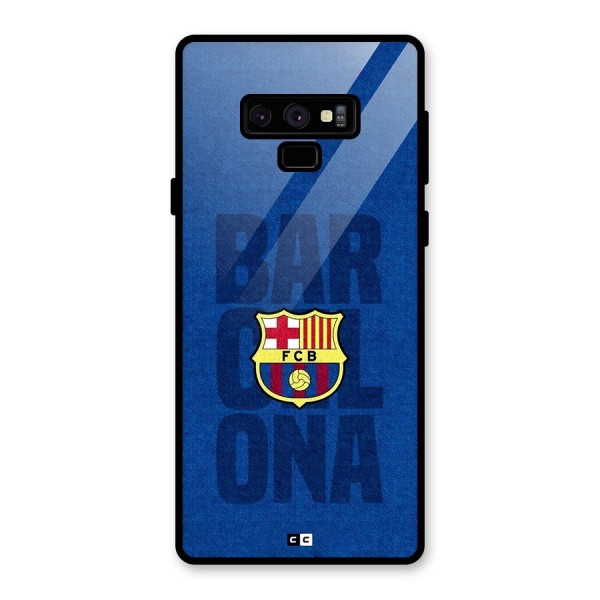 Barcelona Typography Glass Back Case for Galaxy Note 9