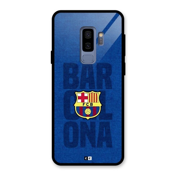 Barcelona Typography Glass Back Case for Galaxy S9 Plus