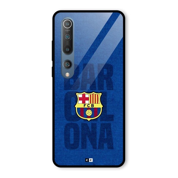 Barcelona Typography Glass Back Case for Mi 10