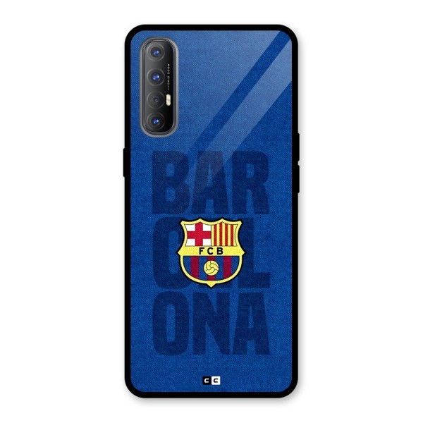 Barcelona Typography Glass Back Case for Oppo Reno3 Pro