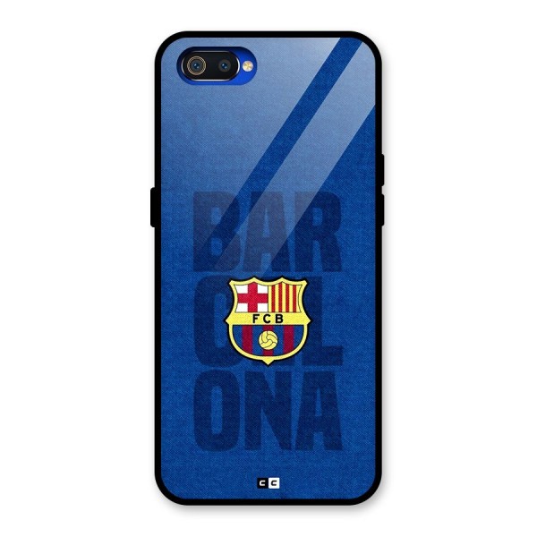 Barcelona Typography Glass Back Case for Realme C2