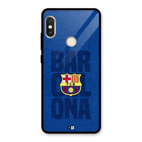 Barcelona Typography Glass Back Case for Redmi Note 5 Pro