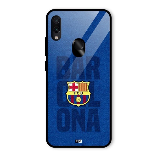 Barcelona Typography Glass Back Case for Redmi Note 7S