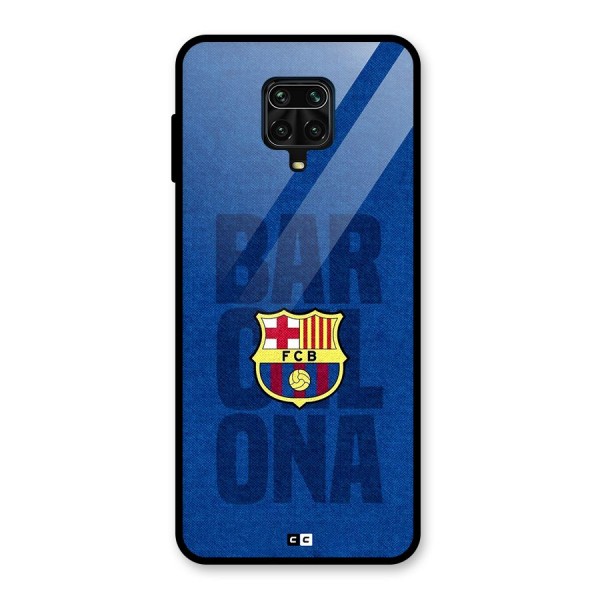 Barcelona Typography Glass Back Case for Redmi Note 9 Pro Max