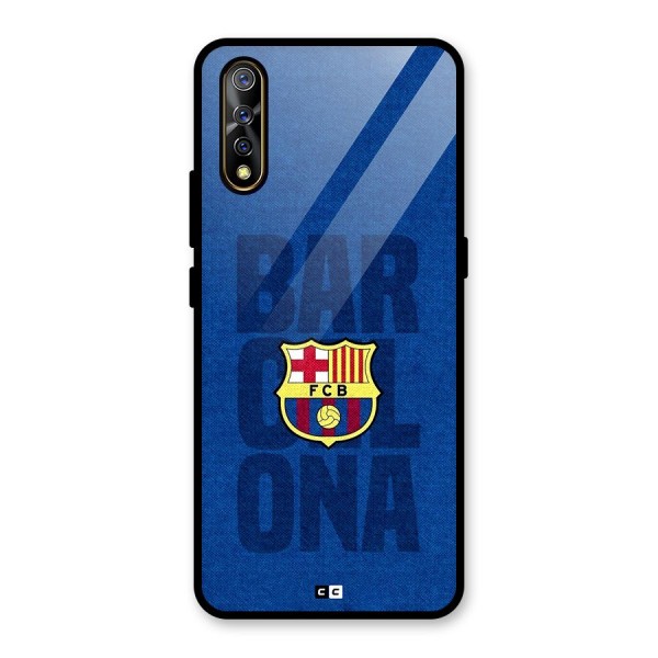 Barcelona Typography Glass Back Case for Vivo S1