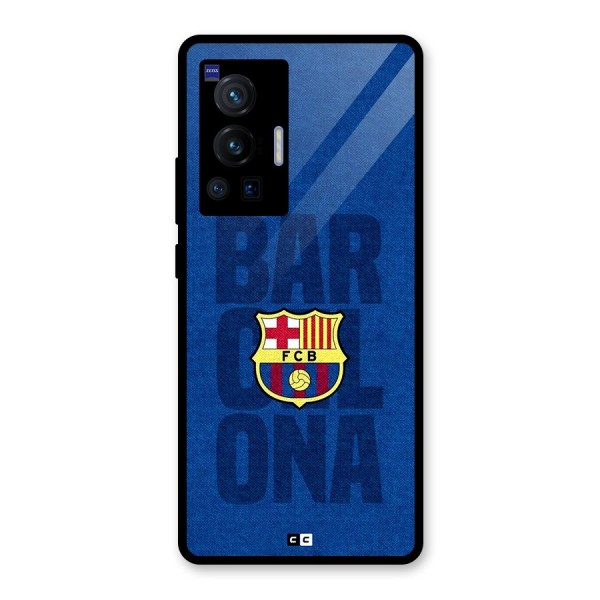Barcelona Typography Glass Back Case for Vivo X70 Pro