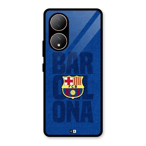 Barcelona Typography Glass Back Case for Vivo Y100A