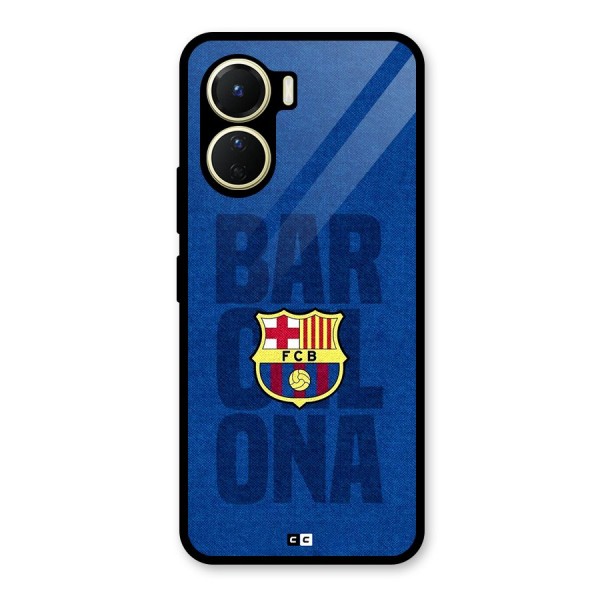 Barcelona Typography Glass Back Case for Vivo Y16