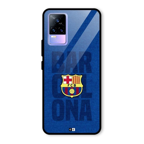 Barcelona Typography Glass Back Case for Vivo Y73