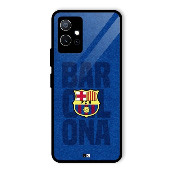 Barcelona Typography Glass Back Case for Vivo iQOO Z6