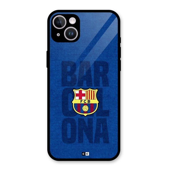 Barcelona Typography Glass Back Case for iPhone 14 Plus