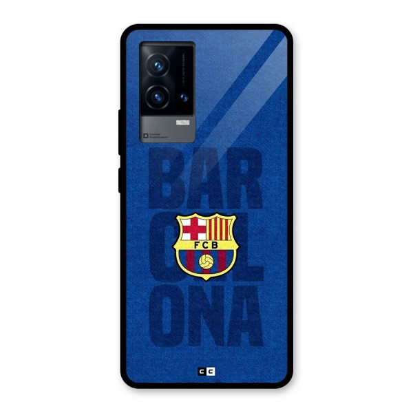 Barcelona Typography Glass Back Case for iQOO 9 5G