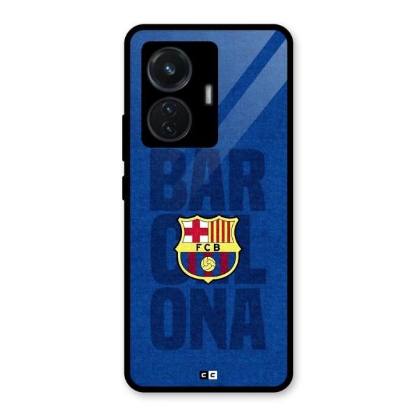 Barcelona Typography Glass Back Case for iQOO Z6 44W