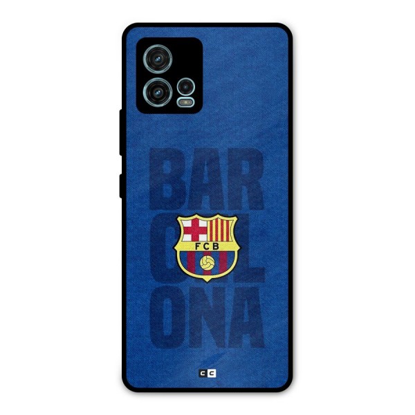 Barcelona Typography Metal Back Case for Moto G72