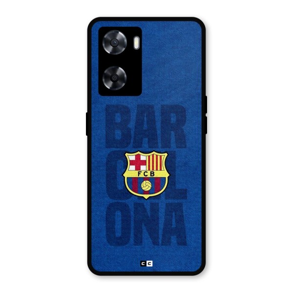 Barcelona Typography Metal Back Case for OnePlus Nord N20 SE