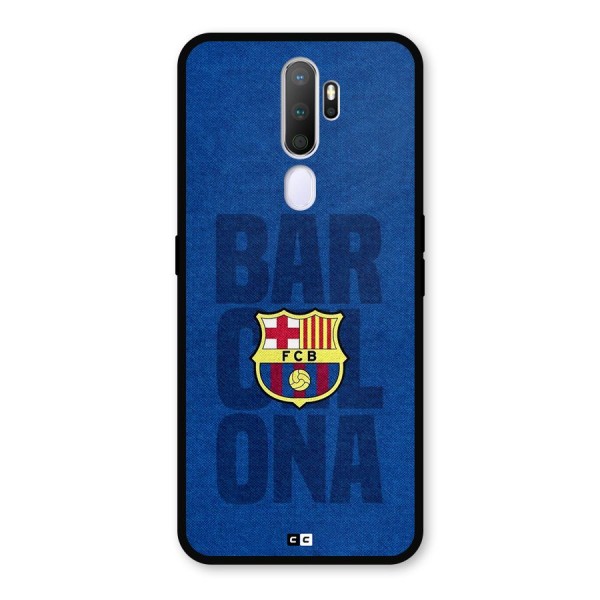 Barcelona Typography Metal Back Case for Oppo A9 (2020)