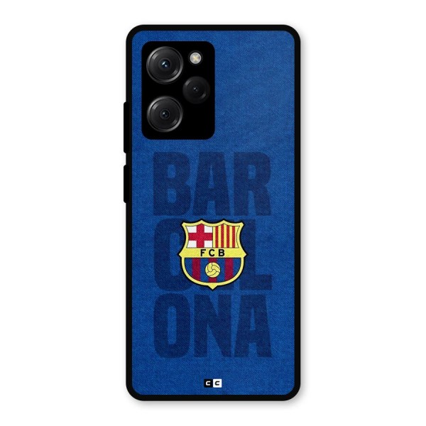 Barcelona Typography Metal Back Case for Poco X5 Pro