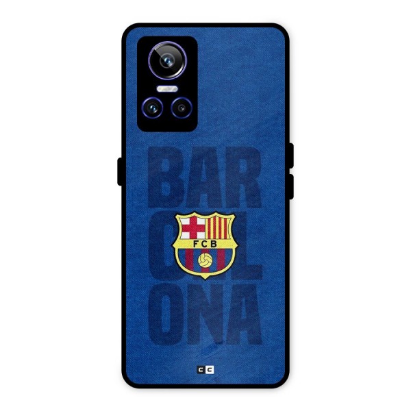 Barcelona Typography Metal Back Case for Realme GT Neo 3