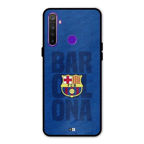 Barcelona Typography Metal Back Case for Realme Narzo 10