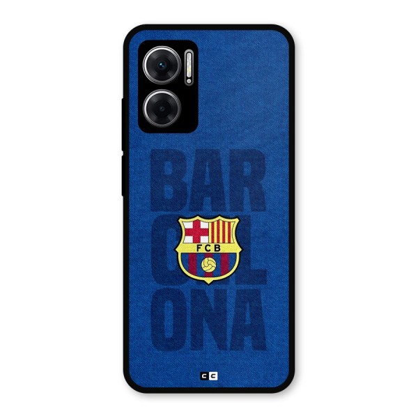 Barcelona Typography Metal Back Case for Redmi 11 Prime 5G