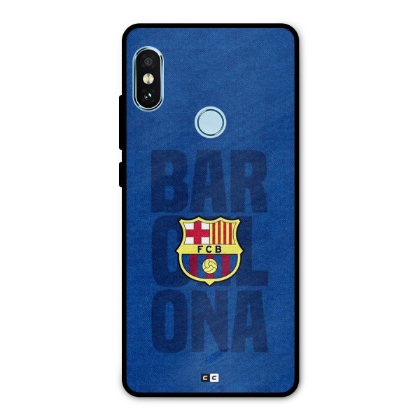 Barcelona Typography Metal Back Case for Redmi Note 5 Pro