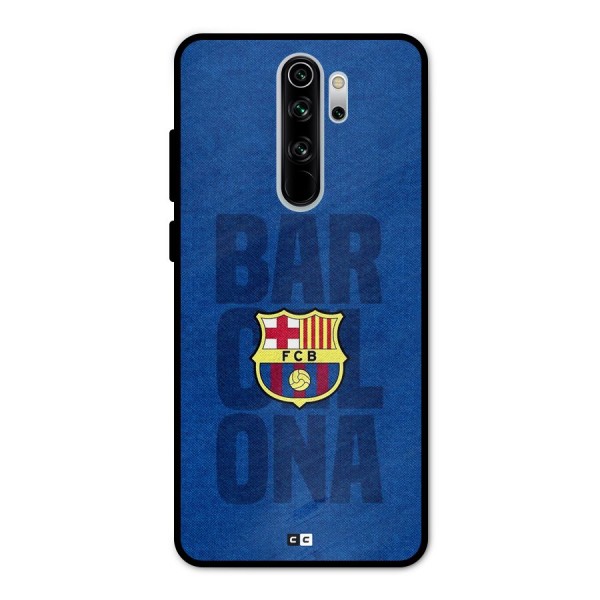 Barcelona Typography Metal Back Case for Redmi Note 8 Pro