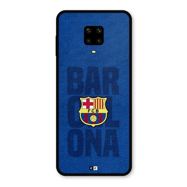 Barcelona Typography Metal Back Case for Redmi Note 9 Pro Max