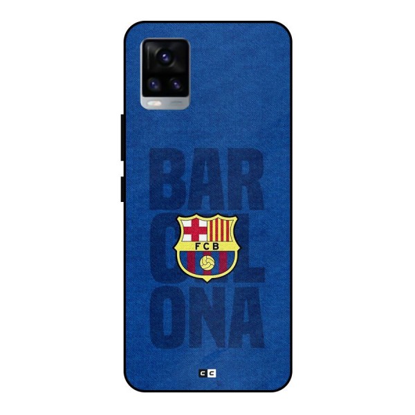 Barcelona Typography Metal Back Case for Vivo V20