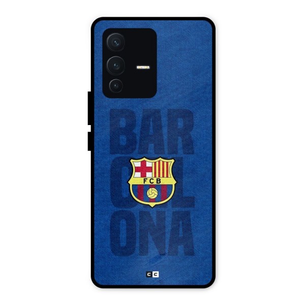 Barcelona Typography Metal Back Case for Vivo V23 5G