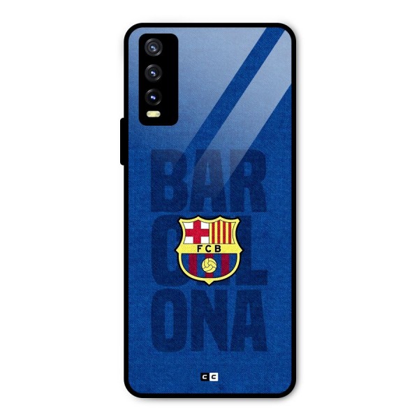 Barcelona Typography Metal Back Case for Vivo Y20i