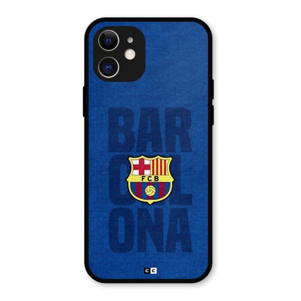 Barcelona Typography Metal Back Case for iPhone 12