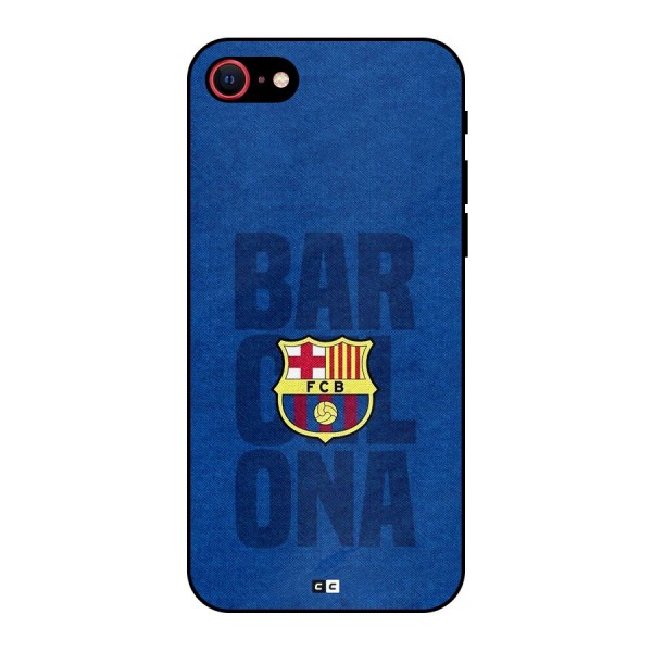 Barcelona Typography Metal Back Case for iPhone SE 2022