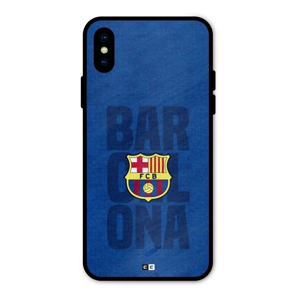 Barcelona Typography Metal Back Case for iPhone XS